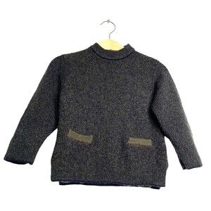 Zara Baby Boy Olive Green Dark Navy Knit Mitten Sweater Jacket Size 2-3 Yrs